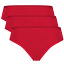 Bamboo Basics - Naadloze strings Thongs dames 3-pack Lola - Rood